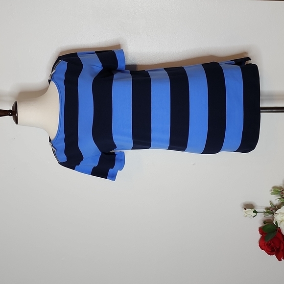 Michael Michael Kors Stripe Top Shoulder Zippers Designer Casual Popular Trendy - Picture 4 of 9